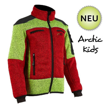 Preview: Faserstrickjacke X-treme Arctic Kids rot/gelb 
